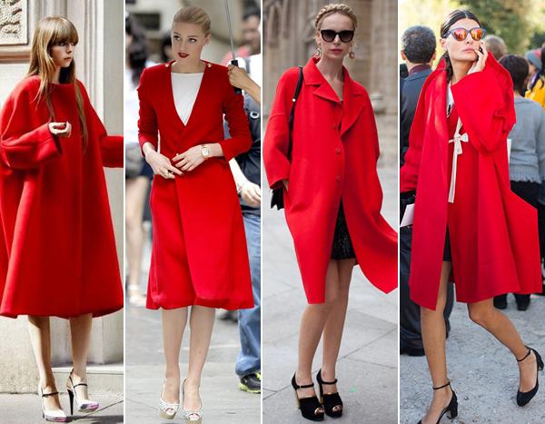 Ένα λαμπερό κόκκινο παλτό. Με τι να φορέσω;